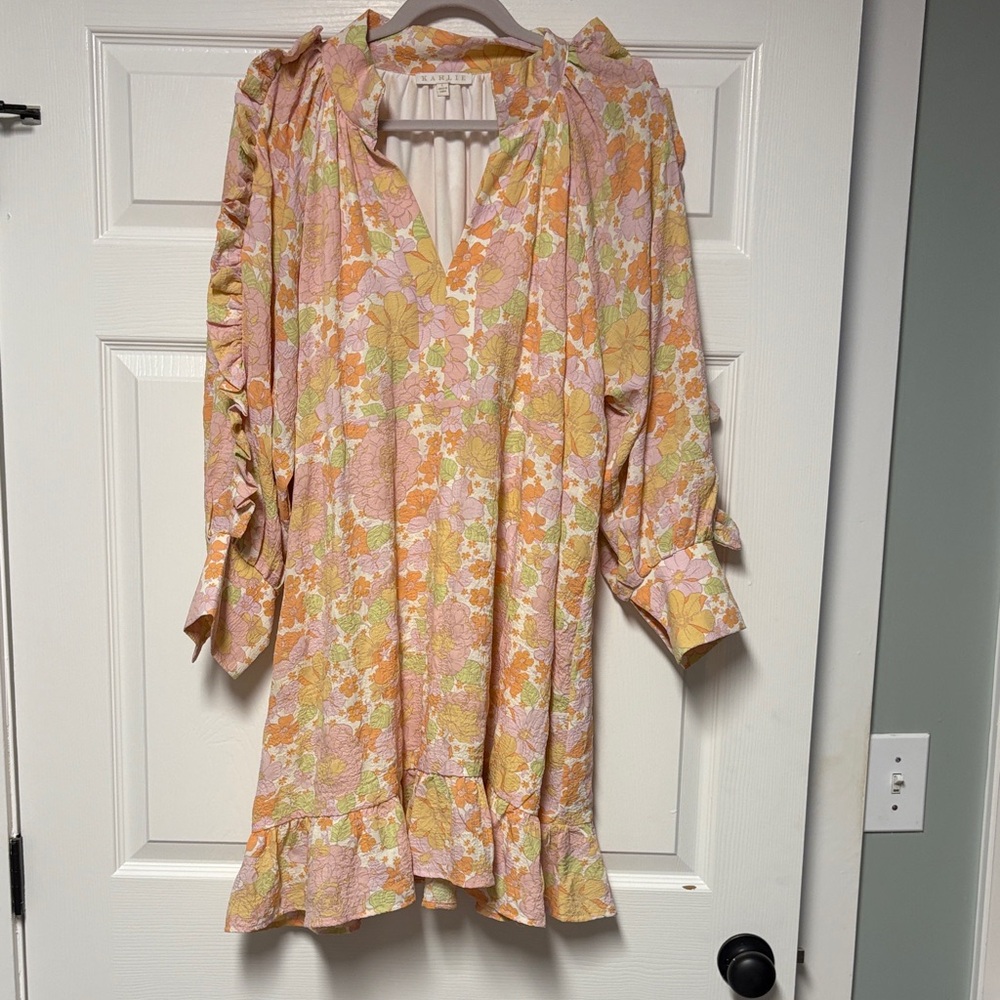 Karlie Floral Pink and Yellow Dress